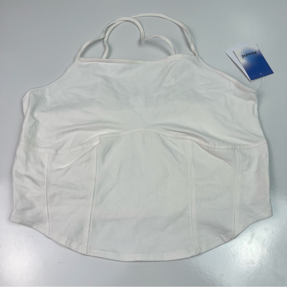 Nordstrom Abound White Cropped Tank Top sz L NWT